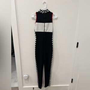 Black and White Checkered Halloween Racer Jumpsuit